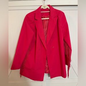 HOT PINK fringe blazer